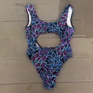 Peacock colored bodysuit / swimsuit